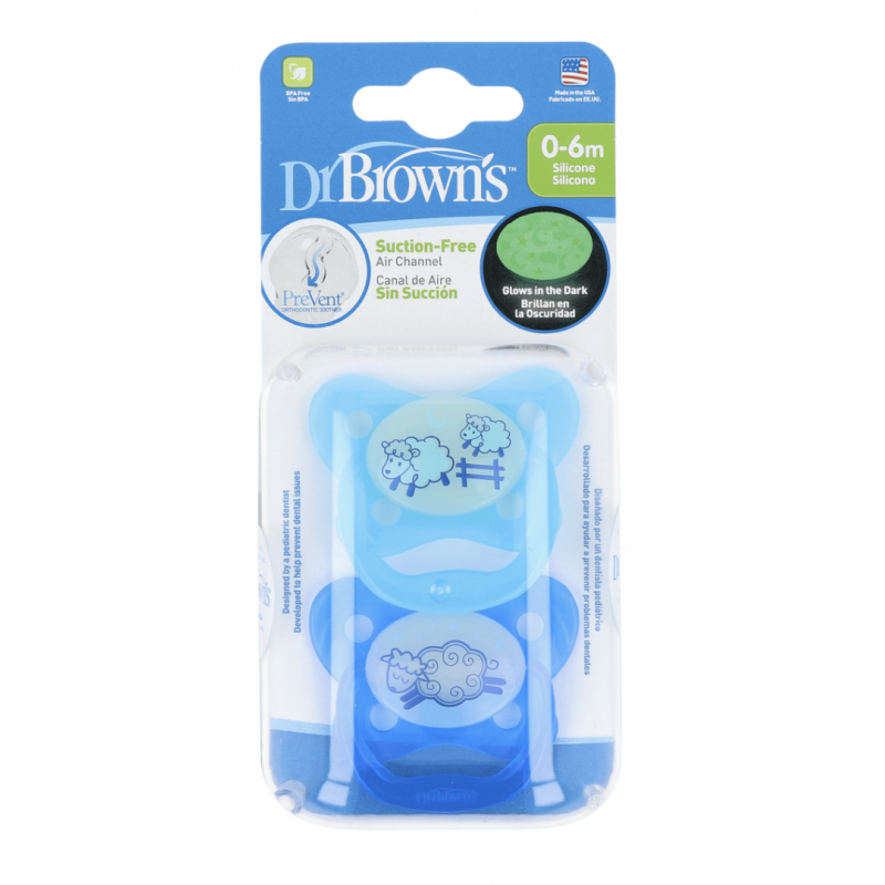DR BROWN´S Chupete Silicona Nocturno 0 - 6 Meses 2 Uds