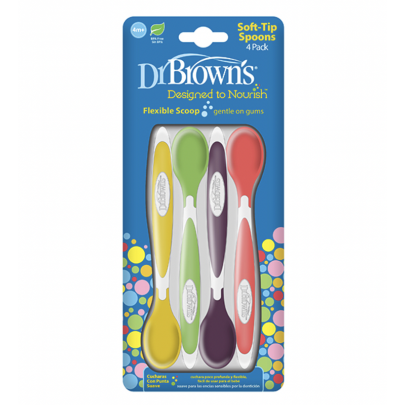 DR BROWN'S Pack 4 Cucharas Colores Bebé +4 Meses