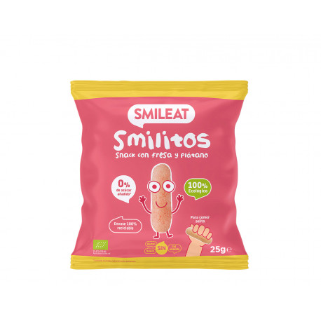 Snack de fresa y manzana Smileat – Sin trazas de leche