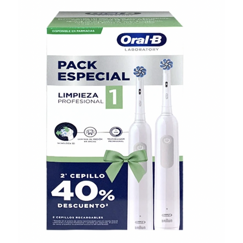 Oral B Pack Cepillo Electrico Recargable 1 2ª Unidad 40% Descuento